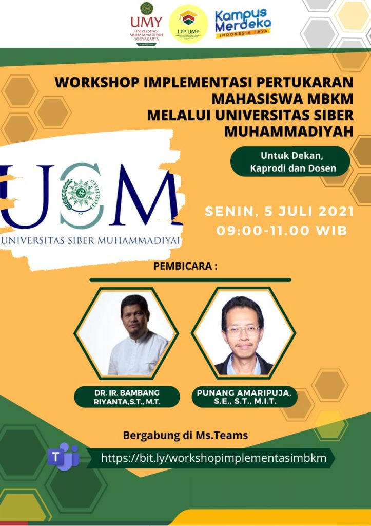 Workshop Pertukaran Mahasiswa Mbkm Melalui Universitas Siber Muhammadiyah Lembaga Pengembangan Pendidikan